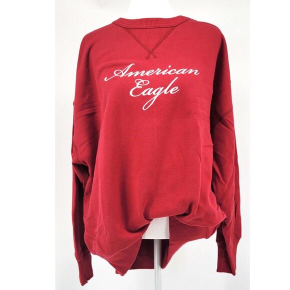 NWOT American Eagle Oversized Sweatshirt Size Small Red Retail $50 - Picture 1 of 6